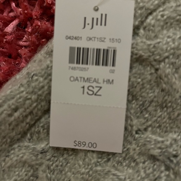J. Jill cozy knitted poncho, gray, one size - Picture 3 of 3